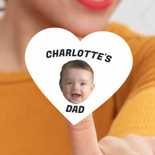 Aangepaste Baby gezicht, Aangepaste nieuwe vader Hart Sticker