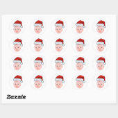 Aangepaste Baby Gezicht Foto Santa Hat Kerstmis Ronde Sticker (Vel)