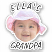 Aangepaste Baby Gezicht Foto Tekst Opa Sticker (Voorkant)