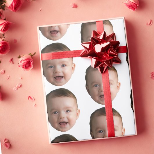 Aangepaste Baby Gezicht, Grappige aangepaste foto Cadeaupapier