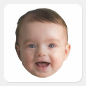 Aangepaste Baby Gezicht, Grappige aangepaste foto Vierkante Sticker (Voorkant)