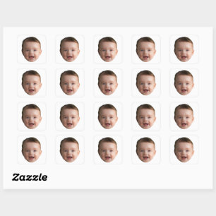 Aangepaste Baby Gezicht, Grappige aangepaste foto Vierkante Sticker