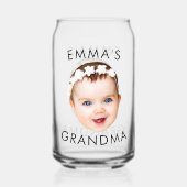 Aangepaste Baby Gezicht Mama Oma Opa Verjaardag Blikvorm Glas (Achterkant)