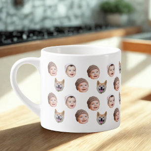 Aangepaste Baby Gezicht Mok, Aangepaste Familie 3  Espresso Kop