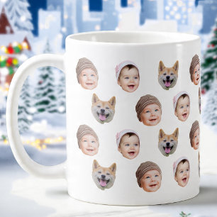 Aangepaste Baby Gezicht Mok, Aangepaste Familie 3 Koffiemok