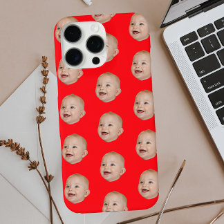 Aangepaste Baby Gezichtspatroon Gepersonaliseerde iPhone 16 Pro Max Hoesje