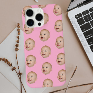 Aangepaste Baby Gezichtspatroon Gepersonaliseerde iPhone 16 Pro Max Hoesje