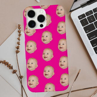 Aangepaste Baby Gezichtspatroon Gepersonaliseerde iPhone 16 Pro Max Hoesje