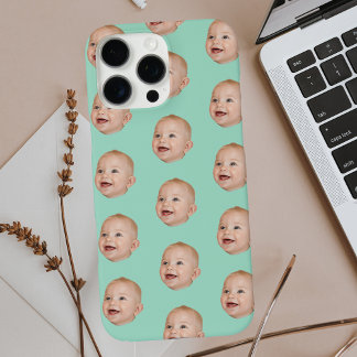 Aangepaste Baby Gezichtspatroon Gepersonaliseerde iPhone 16 Pro Max Hoesje
