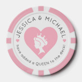 Aangepaste Baby Girl Aankondiging gepersonaliseerd Poker Chips (Voorkant)
