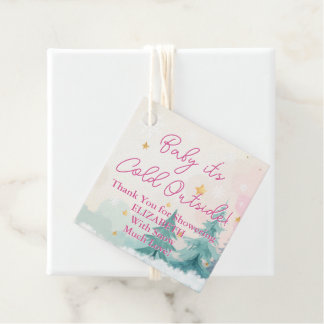 Aangepaste Baby it's Cold Outside Meisje Baby Show Bedankjes Labels