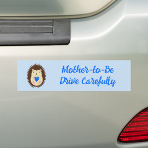 Aangepaste Baby Jongen Blauwe Hart Egel Bumpersticker