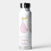 Aangepaste Baby Meisje Naam Stork Waterfles (Links)