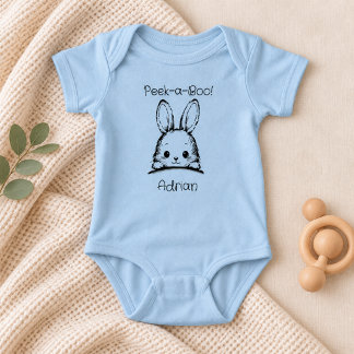 Aangepaste baby naam | Peekaboo Bunny Baby Onesie Romper