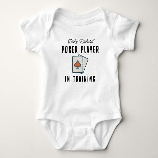 Aangepaste Baby Naam Poker Speler in Training Romper (Voorkant)