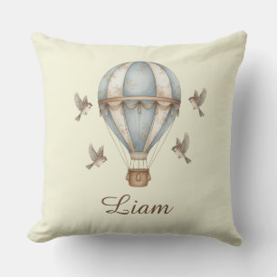Aangepaste baby naam waterverf vintage hete luchtb kussen