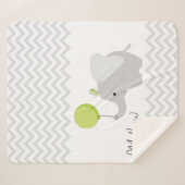 Aangepaste Baby olifant Blanket Sherpa Deken (Voorkant (horizontaal))