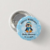 Aangepaste Baby Penguin Baby shower Button (Voorkant /achterkant)