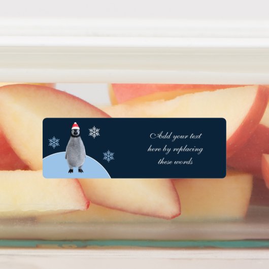 Aangepaste Baby Pinguïn Kerstmis Labels (Aangebracht)