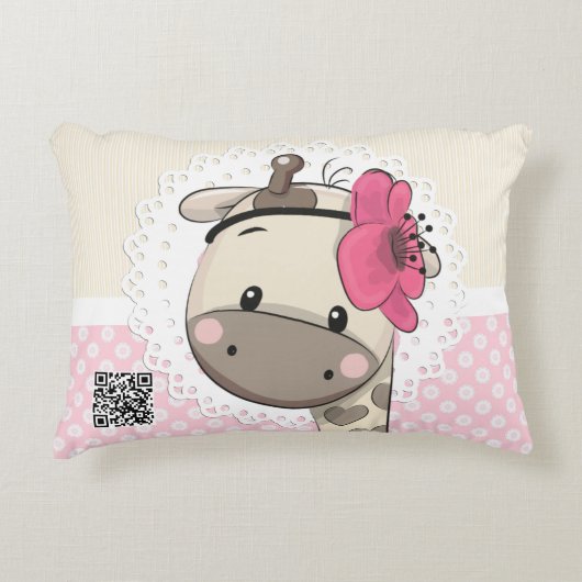 Aangepaste Baby roze Giraffe Access Pillow Accent Kussen (Voorkant)