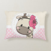 Aangepaste Baby roze Giraffe Access Pillow Accent Kussen (Achterkant)