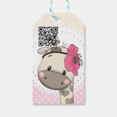 Aangepaste Baby roze Giraffe CadeauLabels (Voorkant)