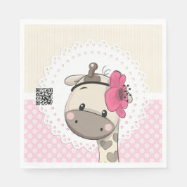 Aangepaste Baby roze Giraffe Papier servetten