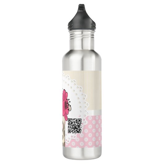 Aangepaste Baby roze Giraffe Pijlstaal Waterfles (Rechts)