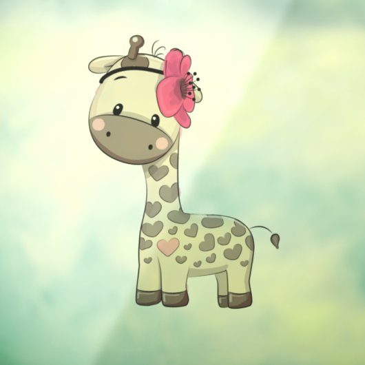 Aangepaste Baby roze Giraffe Raamsticker (Vel 3)