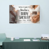 Aangepaste baby shower 2 foto welkom spandoek (Beurs)