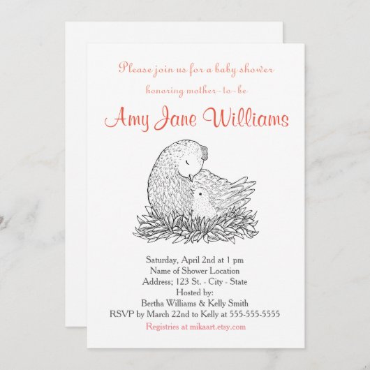 Aangepaste Baby shower baby shower Uitnodiging (Voorkant / Achterkant)