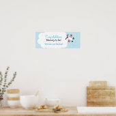 Aangepaste Baby shower banner voor vliegtuigvliegt Poster (Keuken)