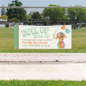 Aangepaste baby shower circus olifant art banner (Insitu)