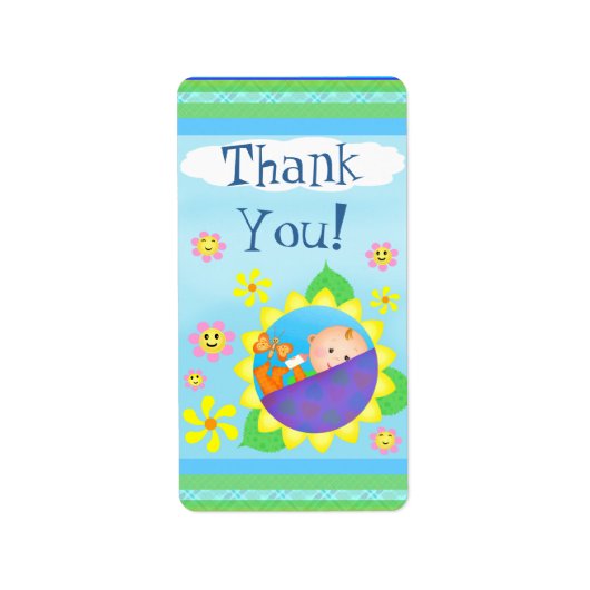 Aangepaste Baby shower dank u Sticker / labels (Voorkant)