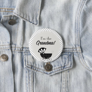 Aangepaste baby shower feest Ik ben de oma knop Ronde Button 7,6 Cm