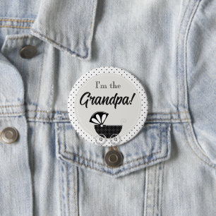 Aangepaste baby shower feest Ik ben de opa knop Ronde Button 7,6 Cm