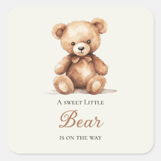 Aangepaste baby shower feestfavor-etiketten vierkante sticker