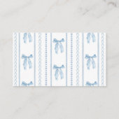 Aangepaste baby shower voor jongen met blauwe stri informatiekaartje (Achterkant)