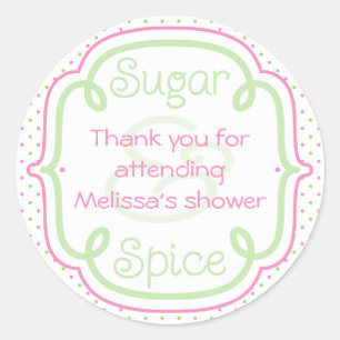 Aangepaste Baby shower voor suiker en specerijen Ronde Sticker