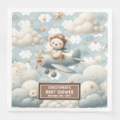 Aangepaste Baby showers servetten Teddy Bear Pilot (Voorkant)