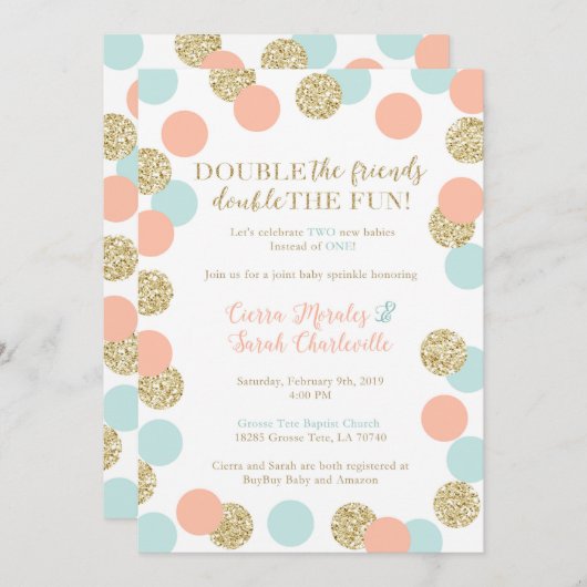 Aangepaste Baby Sprinkle Kaart (Voorkant / Achterkant)