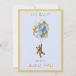 Aangepaste baby teddybeer babyshower kaart
