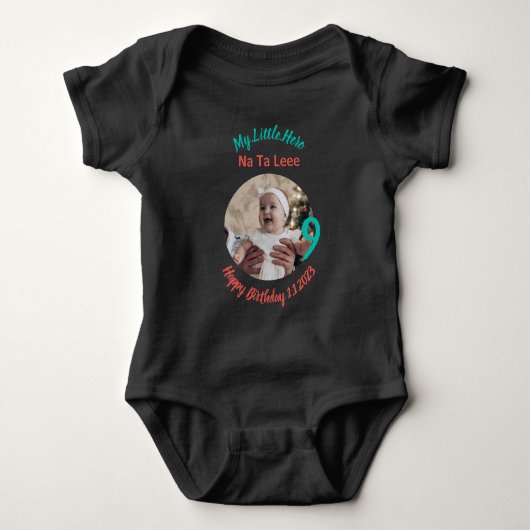 Aangepaste baby verjaardag met aangepaste romper (Voorkant)