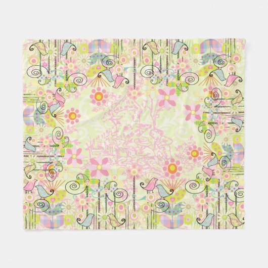 Aangepaste Baby vogeltuin Fleece Deken (Voorkant (Horizontaal))