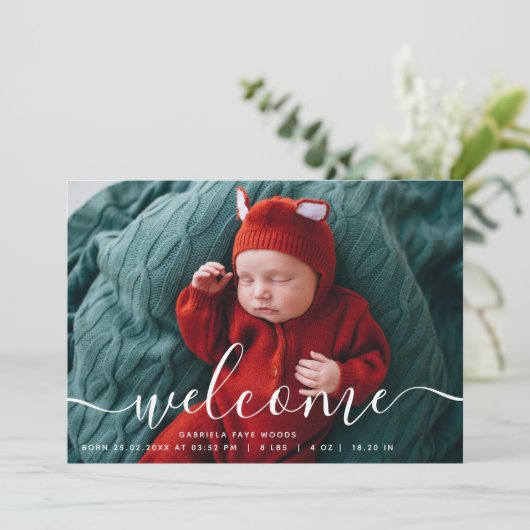 Aangepaste Baby voor het welkomstscript voor fotob Aankondiging (Staand voorkant)