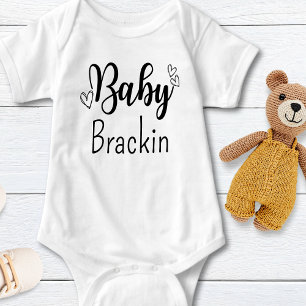 Aangepaste baby zwarte tekst Aangepaste unisex Romper