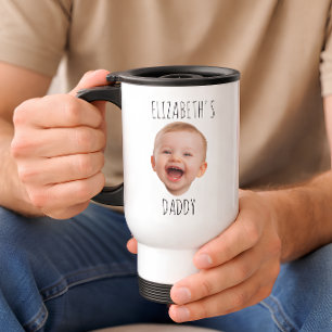 Aangepaste babyface Baby lacht foto Reisbeker