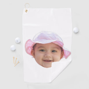 Aangepaste babyfoto, babyfoto gezicht golfhanddoek
