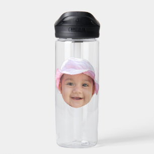 Aangepaste babyfoto, babyfoto gezicht waterfles