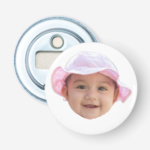 Aangepaste babyfoto, babygezichtsfoto button flesopener